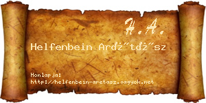 Helfenbein Arétász névjegykártya